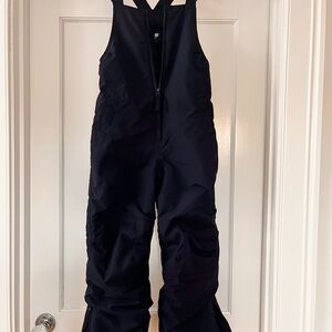 Lands End Kids Insulated Winter Navy Blue Snow Bib Overalls, youth size 7